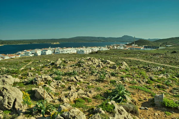 Fornells Balearic Islands April 2022 Panoramic Views Beautiful Village White — стоковое фото