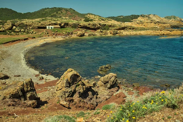 Cala Morts Sunny Day Cami Cavalls Route Marine Mountainous Landscape — Stock Photo, Image