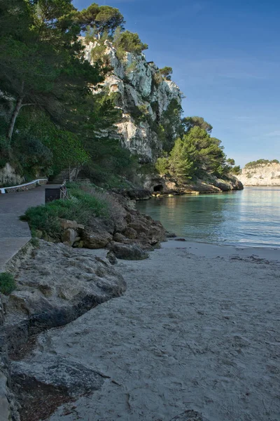 Vista Panorámica Cala Galdana Día Soleado Desde Ruta Cami Cavalls — Foto de Stock