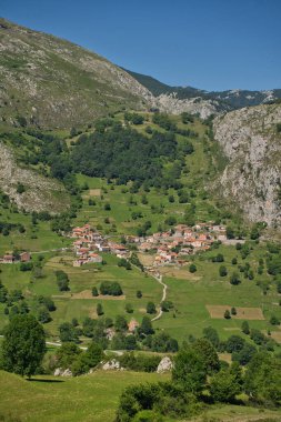 Bejes, Cantabria belediyesi, Picos de Europa, İspanya, mandıralarıyla ünlüdür. Kaynağı Picon-Tresviso olan mağaralarda olgunlaşmış peynir üretimi. Seyahat kavramı.