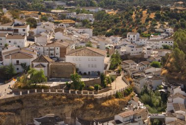 SETENIL DE LAS BODEGAS, CADIZ, SPAIN, SEPTEMBER, 5, 2022: Views of the village of Setenil in Andalucia,Spain,famous for being one of the most beautiful villages in Spain and for its famous cave houses