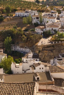 SETENIL DE LAS BODEGAS, CADIZ, SPAIN, SEPTEMBER, 5, 2022: Views of the village of Setenil in Andalucia,Spain,famous for being one of the most beautiful villages in Spain and for its famous cave houses