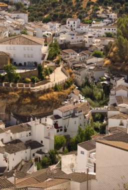 SETENIL DE LAS BODEGAS, CADIZ, SPAIN, SEPTEMBER, 5, 2022: Views of the village of Setenil in Andalucia,Spain,famous for being one of the most beautiful villages in Spain and for its famous cave houses