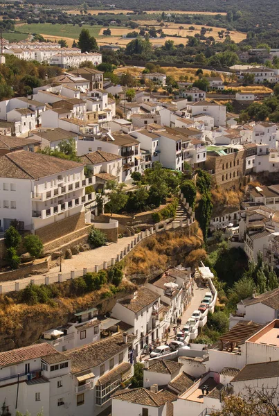SETENIL DE LAS BODEGAS, CADIZ, SPAIN, SEPTEMBER, 5, 2022: Views of the village of Setenil in Andalucia,Spain,famous for being one of the most beautiful villages in Spain and for its famous cave houses