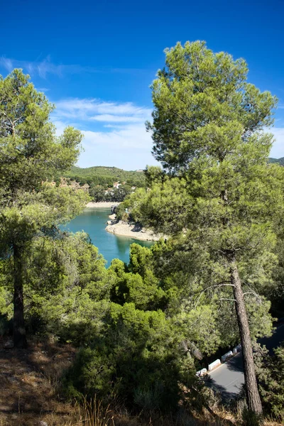 Spectacular Panoramic Views Guadalhorce Reservoir Next Caminito Del Rey Malaga — Stock Photo, Image