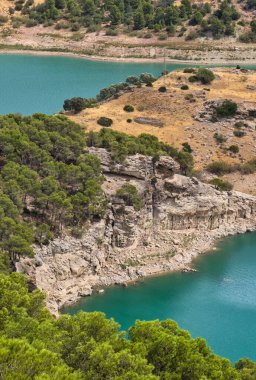 Bahar mevsimi manzarası harika yeşillik ve nehir. Çevre ve doğa kavramı