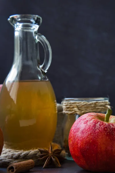 Cuka Sari Apel Digunakan Untuk Menurunkan Berat Badan Membantu Dengan — Stok Foto