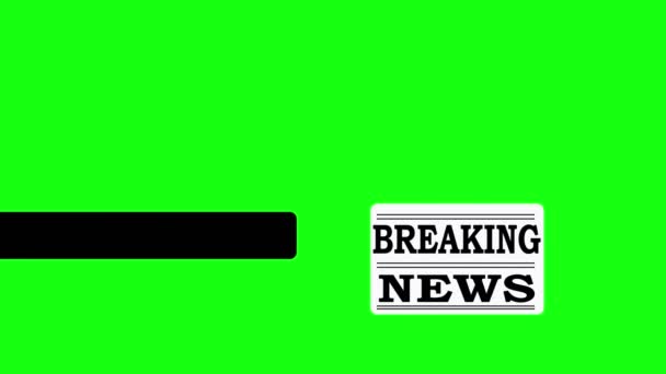 Animado Vermelho Branco Preto Breaking News Comp Tela Verde Fps — Vídeo de Stock