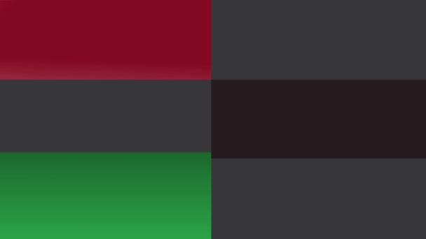 红色和绿色的朱尼提第三部动画 里面有Juneteenth的文字 60Fps — 图库视频影像