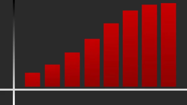 Piros Színű Üzleti Növekedési Diagram Nagy Felbontású Kameramozgással — Stock Fotó