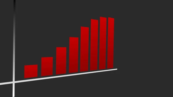 Gráfico Crescimento Negócios Cor Vermelha Alta Resolução Com Movimento Câmera — Fotografia de Stock