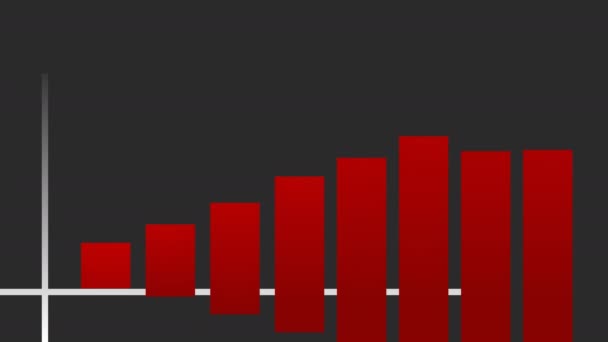 Grafico Crescita Del Business Colore Rosso Alta Risoluzione 60Fps Con — Video Stock
