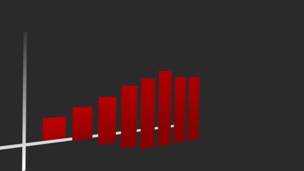 Red Colored Business Growth Chart 60Fps High Resolution Camera Movement — Stockvideo