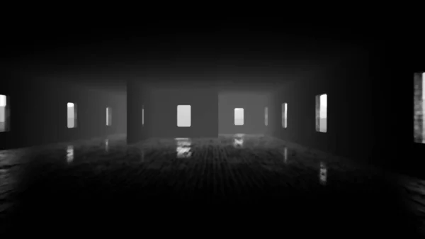 Кинематографический Снимок Туманном Помещении Огоньком Тиндалля — стоковое фото