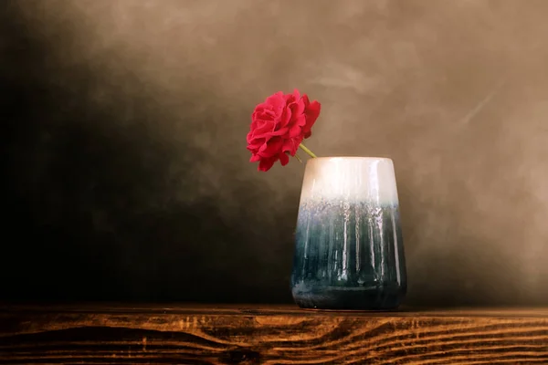 Квіти Вазі Червона Роза Живий Кожна Квітка Вазі Яку Треба — стокове фото