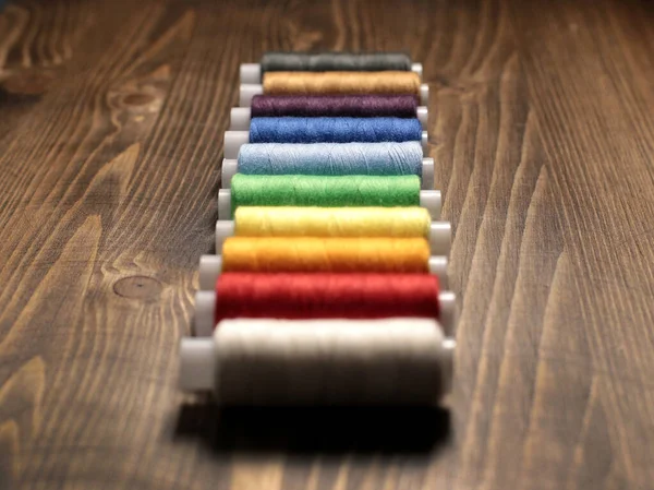 Threads Different Thread Colors Many Different Threads Sewing — Stock Photo, Image