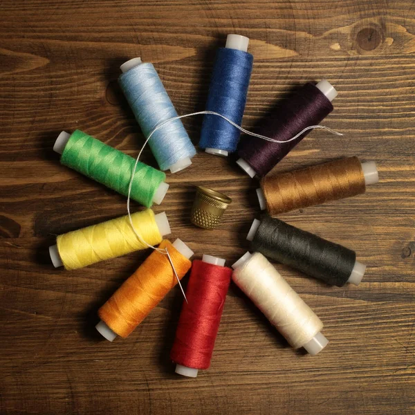 Threads Different Thread Colors Many Different Threads Sewing — Stock Photo, Image