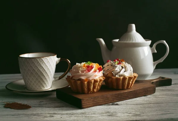 Tea Cake Delicious Cakes Tea Snack Still Life Tea — Stock Photo, Image