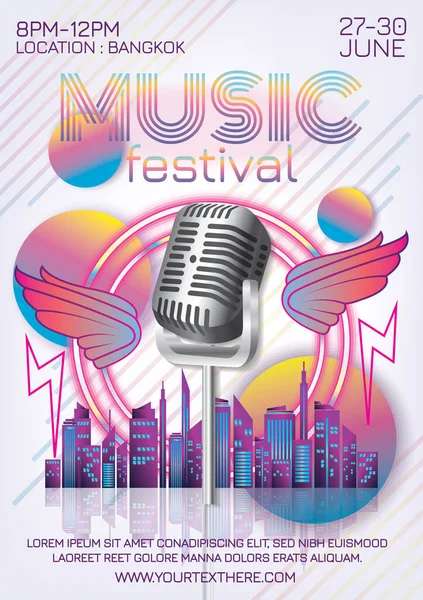 Plakat Festiwalu Muzycznego Imprezę — Wektor stockowy