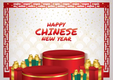 Çin Yeni Yıl Sanat Vektörü 