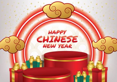 Çin Yeni Yıl Sanat Vektörü 