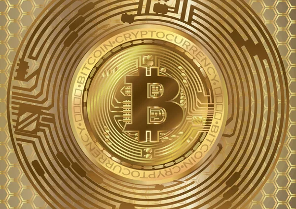 Kryptowaluta Moneta Bitcoin Tło Sztuka Wektor — Wektor stockowy
