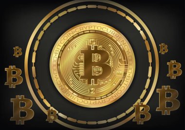 Şifreleme para bitcoin arkaplan sanat vektörü