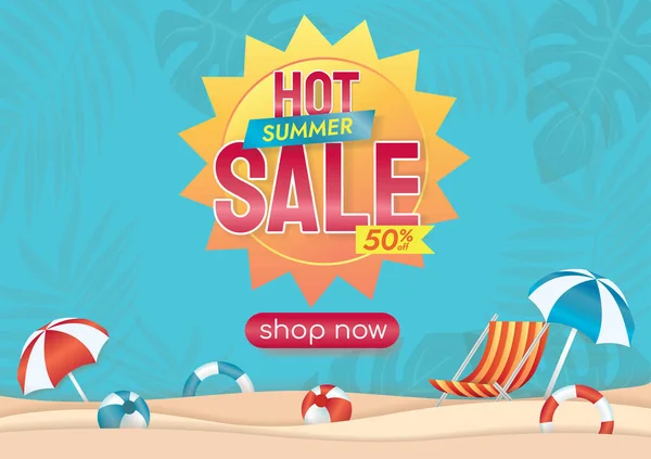 Summer Sale Promotion Shopping Holidays — Stock Vector