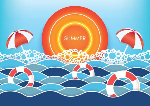 Yaz günbatımı plaj objeleri