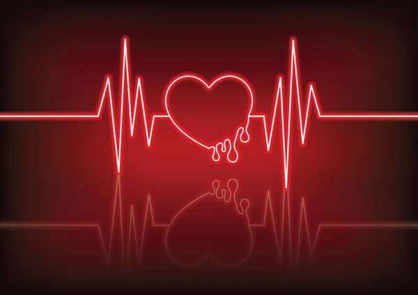 Valentinstag Neon Herz Hintergrund Vektor — Stockvektor