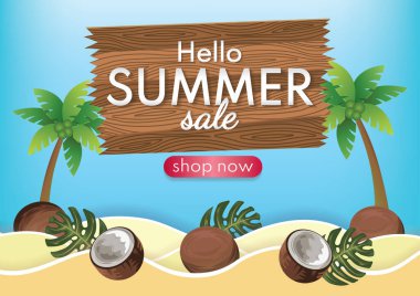 Merhaba yaz indirimi arka plan sıcak sezon