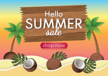 Merhaba yaz indirimi arka plan sıcak sezon