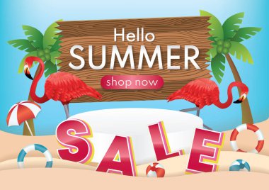 özel yaz indirimi podyum vektörü