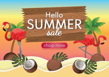 Merhaba yaz indirimi arka plan sıcak sezon