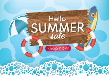 Merhaba yaz indirimi arka plan sıcak sezon