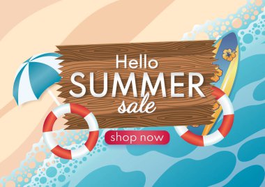 Merhaba yaz indirimi arka plan sıcak sezon