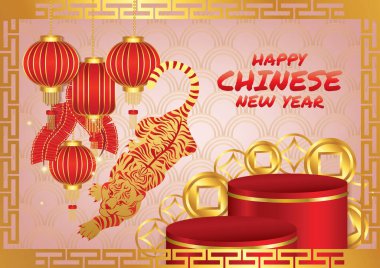 Çin 'in yeni yıl sanat vektörü arkaplan tasarımı