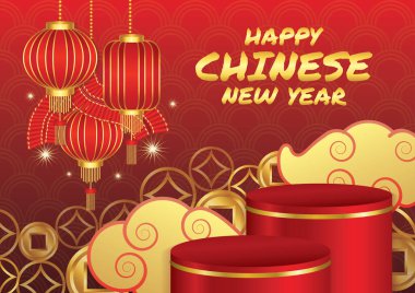 Çin 'in yeni yıl sanat vektörü arkaplan tasarımı