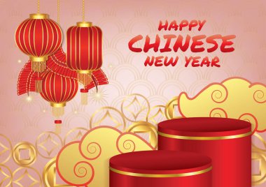 Çin 'in yeni yıl sanat vektörü arkaplan tasarımı