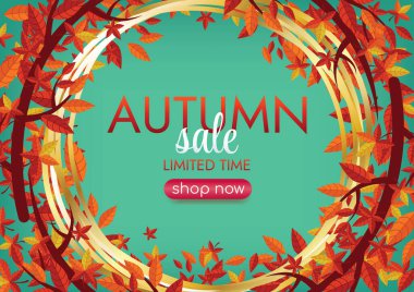 Sonbahar sezonu sanat vektörü arkaplanı veya ürün görüntüsü 
