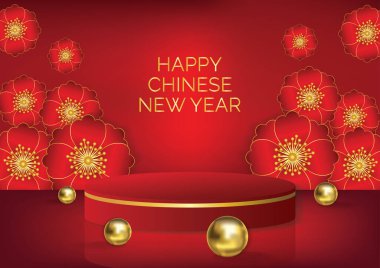 Ürününüzü göstermek için Çin 'in yeni yıl sanat vektörü arka plan ürünü görüntüsü