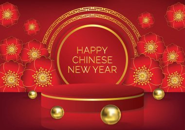 Ürününüzü göstermek için Çin 'in yeni yıl sanat vektörü arka plan ürünü görüntüsü