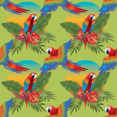 Tropikal yaban hayatı kusursuz desen tasarımı 