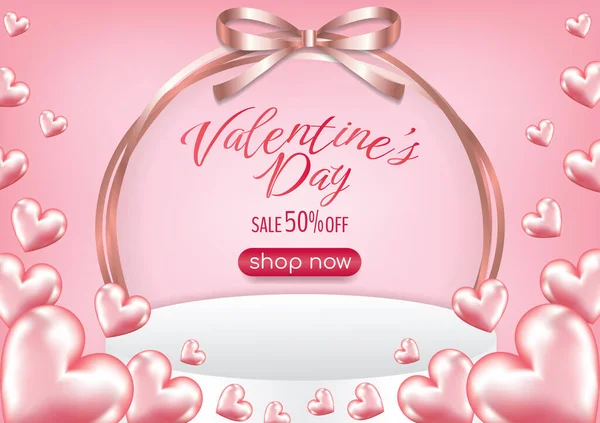 Happy Valentijnsdag Banner Ontwerp Voor Website Vector — Stockvector