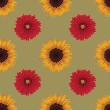 Çiçekler kusursuz desenli vektör tasarımı