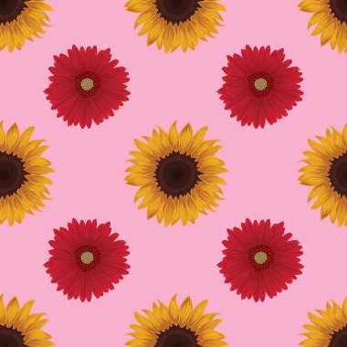 Çiçekler kusursuz desenli vektör tasarımı