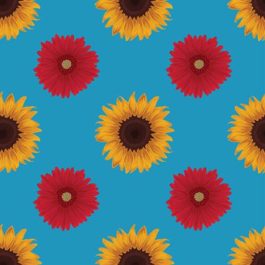 Çiçekler kusursuz desenli vektör tasarımı