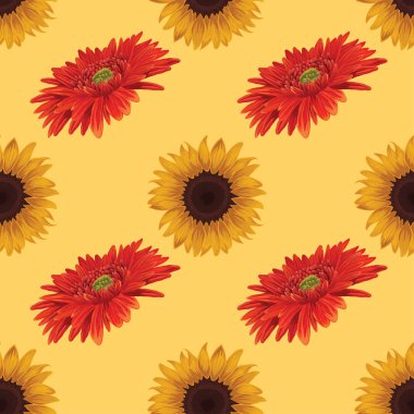 Çiçekler kusursuz desenli vektör tasarımı