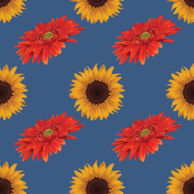 Çiçekler kusursuz desenli vektör tasarımı