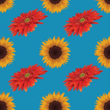 Çiçekler kusursuz desenli vektör tasarımı